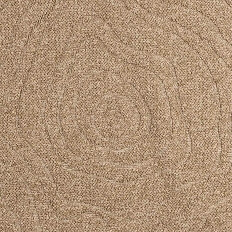 Vloerkleed Rond Moir&eacute; AGIRA Naturel &Oslash; 120 CM Polyester 7