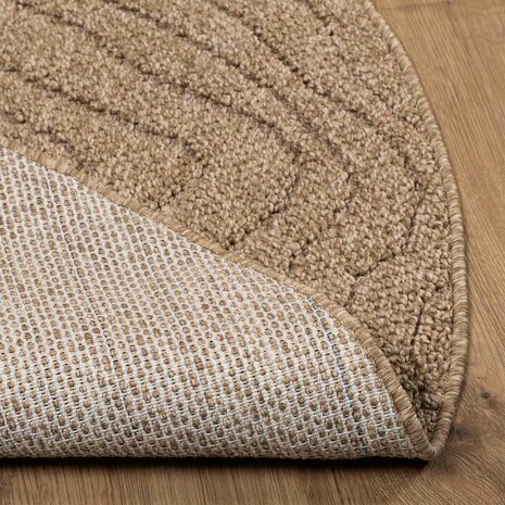 Vloerkleed Rond Moir&eacute; AGIRA Naturel &Oslash; 200 CM Polyester 4