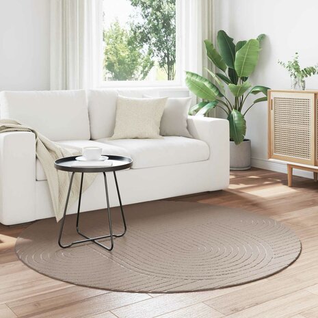 Vloerkleed Rond PALMERAS Beige &Oslash; 120 CM Polyester 1