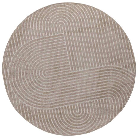 Vloerkleed Rond PALMERAS Beige &Oslash; 120 CM Polyester 2