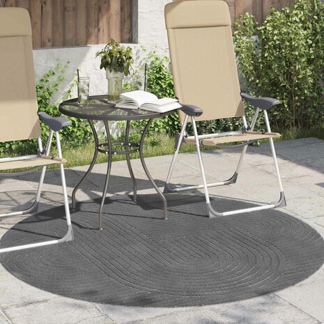 Vloerkleed Rond PALMERAS Antraciet &Oslash; 120 CM Polyester 3