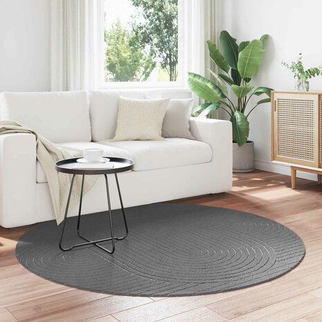 Vloerkleed Rond PALMERAS Antraciet &Oslash; 160 CM Polyester 1