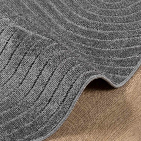 Vloerkleed Rond PALMERAS Antraciet &Oslash; 160 CM Polyester 6