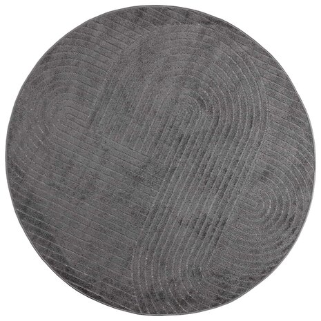 Vloerkleed Rond PALMERAS Antraciet &Oslash; 200 CM Polyester 2