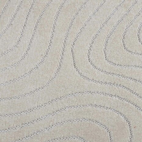 Vloerkleed Rond PALMERAS Cr&egrave;me &Oslash; 160 CM Polyester 7