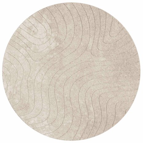 Vloerkleed Rond PALMERAS Beige &Oslash; 120 CM Polyester 2