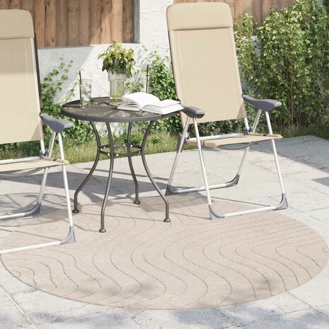 Vloerkleed Rond PALMERAS Beige &Oslash; 120 CM Polyester 3
