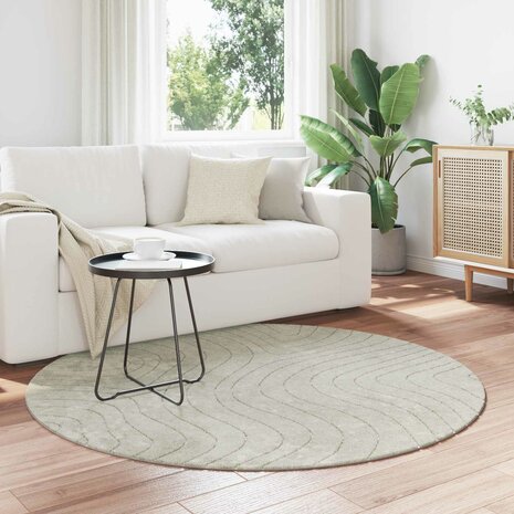 Vloerkleed Rond PALMERAS Groen &Oslash; 200 CM Polyester 1