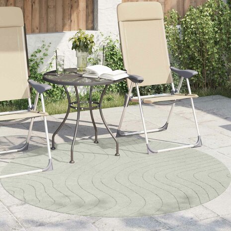 Vloerkleed Rond PALMERAS Groen &Oslash; 200 CM Polyester 3