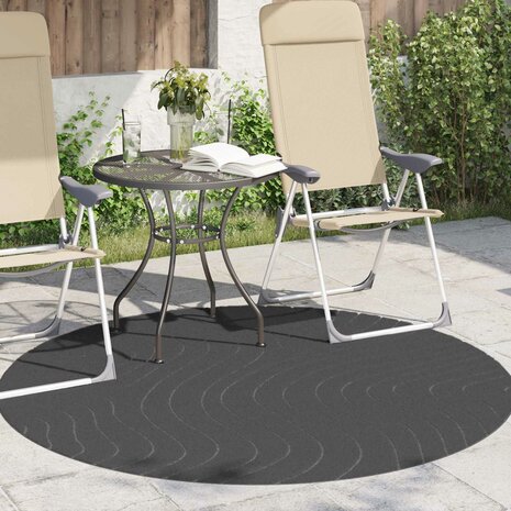 Vloerkleed Rond PALMERAS Antraciet &Oslash; 120 CM Polyester 3