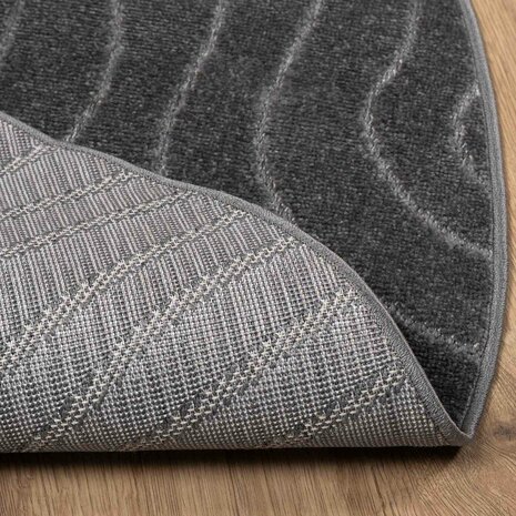 Vloerkleed Rond PALMERAS Antraciet &Oslash; 120 CM Polyester 4