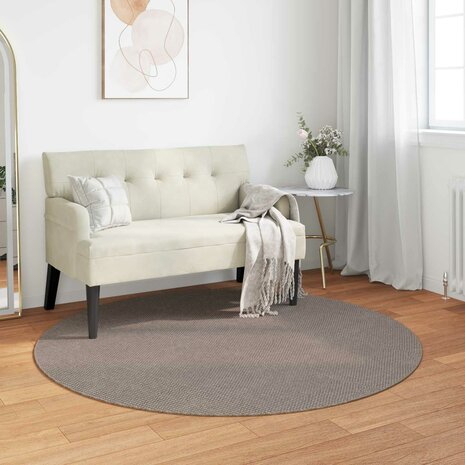 Vloerkleed Rond LUGO Taupe &Oslash; 120 CM Polyester 1
