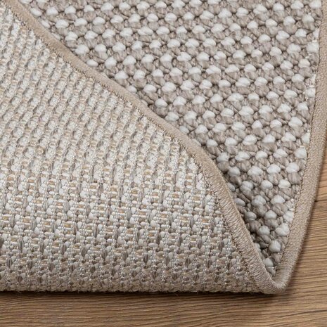 Vloerkleed Rond LUGO Cr&egrave;me en Taupe &Oslash; 160 CM Polyester 4