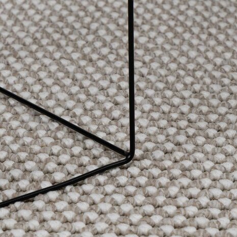 Vloerkleed Rond LUGO Cr&egrave;me en Taupe &Oslash; 160 CM Polyester 6