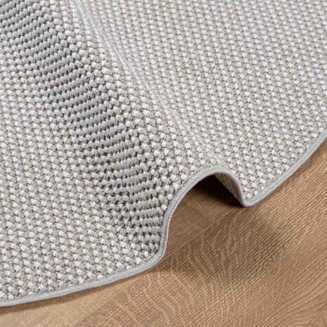 Vloerkleed Rond LUGO Cr&egrave;me en Grijs &Oslash; 160 CM Polyester 5