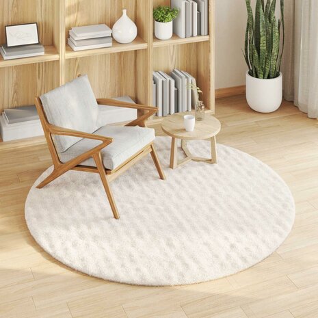 Vloerkleed Rond SIROLO Cr&egrave;me &Oslash; 160 CM Polyester 3