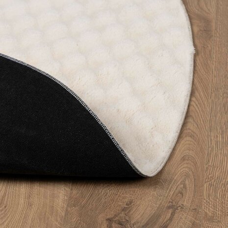 Vloerkleed Rond SIROLO Beige &Oslash; 120 CM Polyester 4