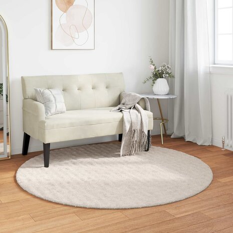 Vloerkleed Rond SIROLO Beige &Oslash; 160 CM Polyester 1