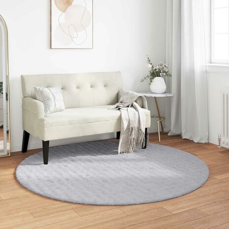 Vloerkleed Rond SIROLO Grijs &Oslash; 200 CM Polyester 1