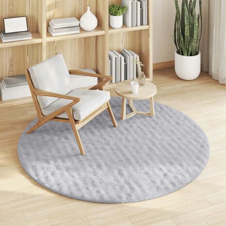 Vloerkleed Rond SIROLO Grijs &Oslash; 200 CM Polyester 3