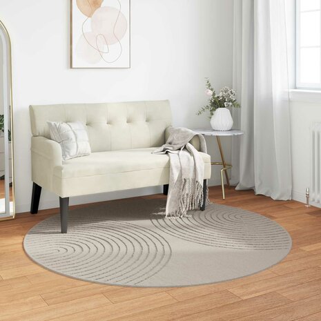 Vloerkleed Rond GALATI Cr&egrave;me &Oslash; 200 CM Polyester 1