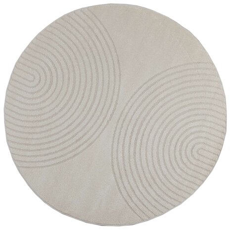 Vloerkleed Rond GALATI Cr&egrave;me &Oslash; 200 CM Polyester 2