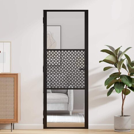 Glazen deur Fretwerk Zwart 76 x 3.5 x 201.5 cm Aluminium 3