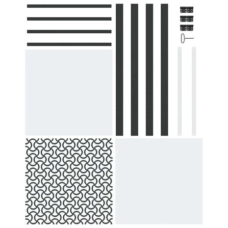 Glazen deur Fretwerk Zwart 76 x 3.5 x 201.5 cm Aluminium 6