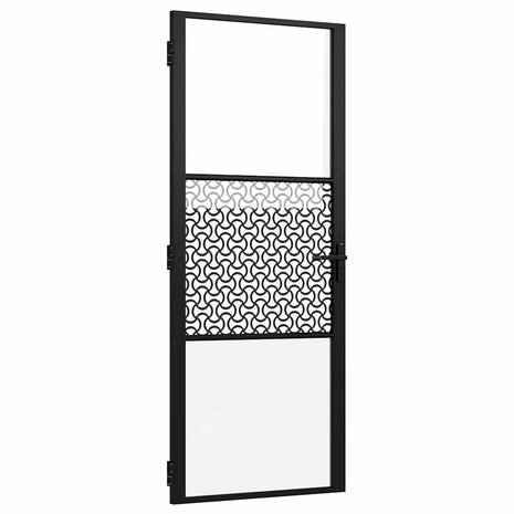Glazen deur Fretwerk Zwart 76 x 3.5 x 201.5 cm Aluminium 2