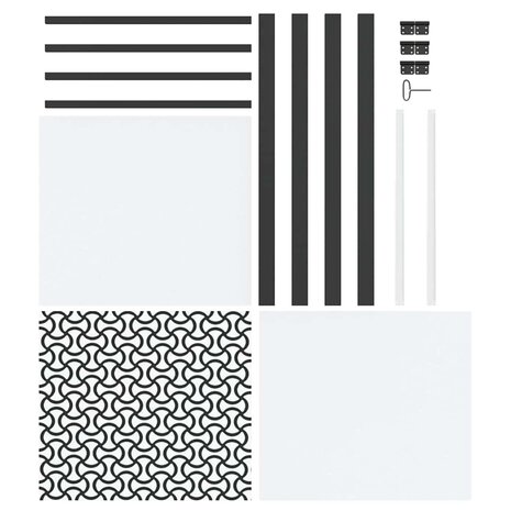 Glazen deur Fretwerk Zwart 76 x 3.5 x 201.5 cm Aluminium 6
