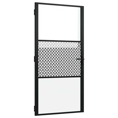 Glazen deur Fretwerk Zwart 76 x 3.5 x 201.5 cm Aluminium 2