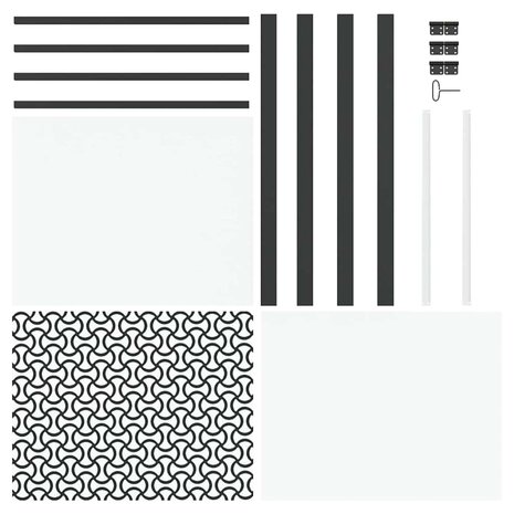 Glazen deur Fretwerk Zwart 76 x 3.5 x 201.5 cm Aluminium 6