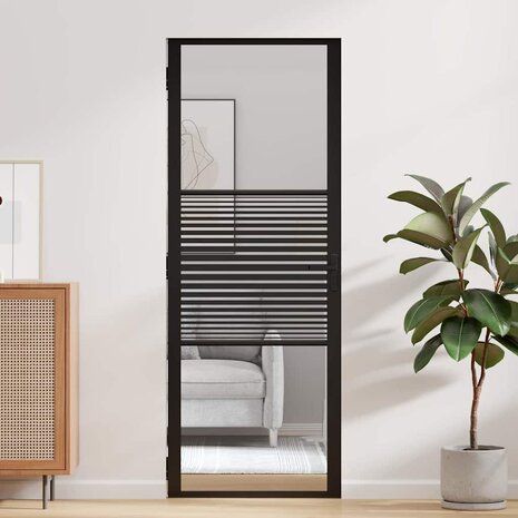 Glazen deur Gestreept Zwart 76 x 3.5 x 201.5 cm Aluminium 3