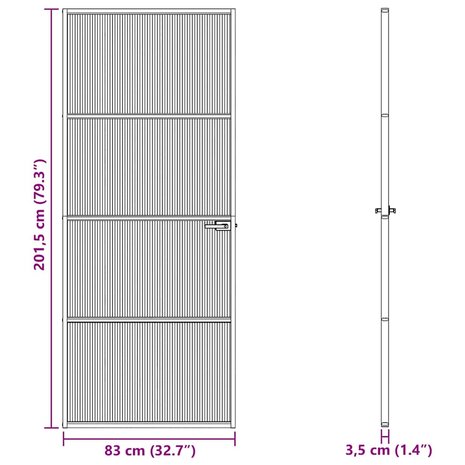 Huisdeur 83 x 201,5 x 3,5 cm Aluminium en Gehard Glas 7