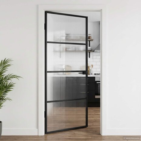 Huisdeur 93 x 201,5 x 3,5 cm Aluminium en Gehard Glas 1