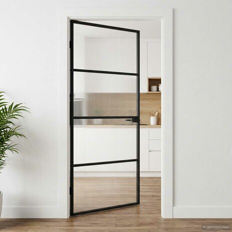 Huisdeur 93 x 201,5 x 3,5 cm Aluminium en Gehard Glas 3