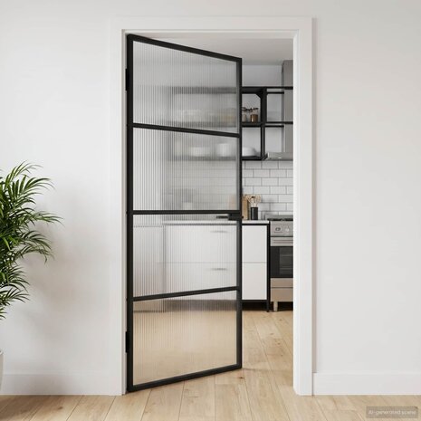 Huisdeur 102 x 201,5 x 3,5 cm Aluminium en Gehard Glas 1