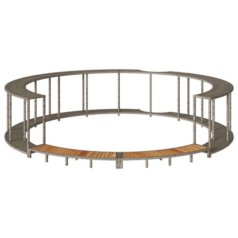 Hottub ombouw opbergruimte en houten opstapje poly rattan grijs 5