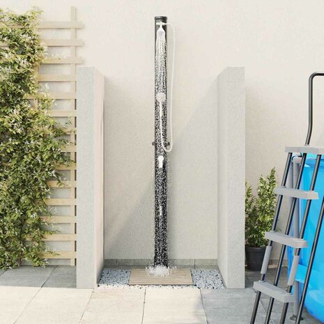 Buiten Zonnedouche Zwart 217 cm PVC en Aluminium 4