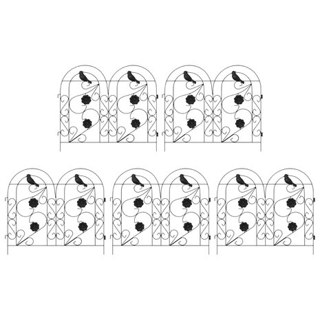 Tuinhek Latwerk Zwart 308,5 x 54,5 x 0,3 cm 2