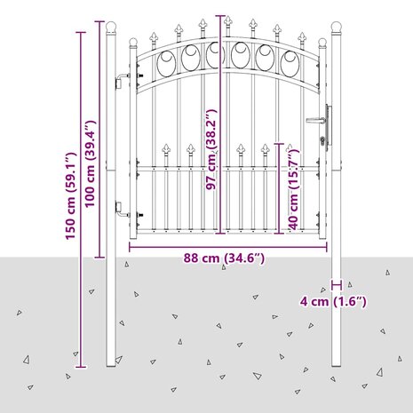 Hekpoort Grijs 100 x 100 cm Poedergecoat staal 7