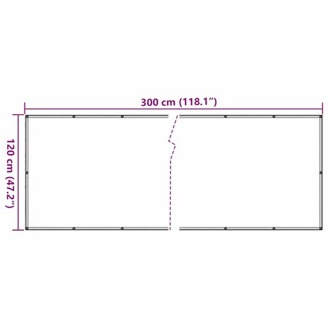 Balkonscherm 300x120 cm PVC cr&egrave;mekleurig 6