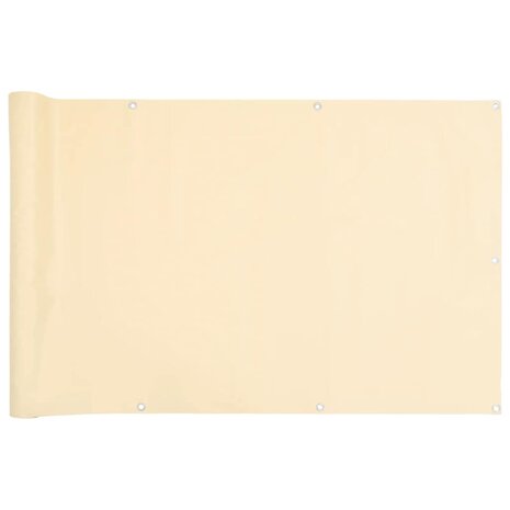 Balkonscherm 400x120 cm PVC cr&egrave;mekleurig 2