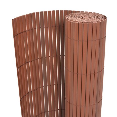 Tuinafscheiding dubbelzijdig 90x500 cm PVC bruin 1