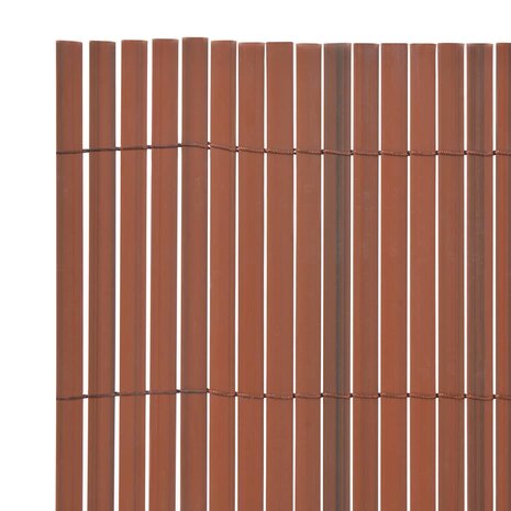 Tuinafscheiding dubbelzijdig 90x500 cm PVC bruin 3