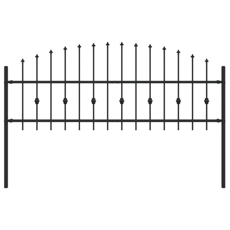 Spijlenhekwerk Zwart 200 x 130 cm Gepoedercoat staal 2