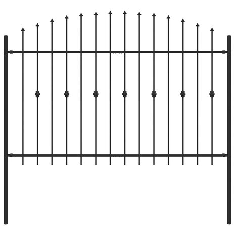 Spijlenhekwerk Zwart 200 x 130 cm Gepoedercoat staal 2