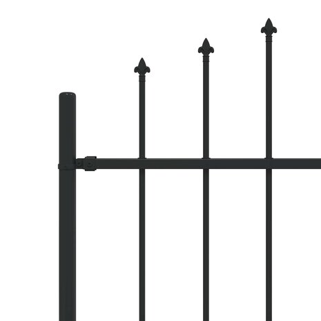 Spijlenhekwerk Zwart 200 x 130 cm Gepoedercoat staal 5