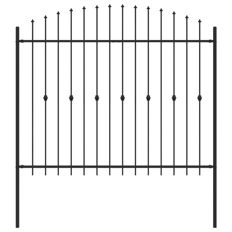 Spijlenhekwerk Zwart 200 x 200 cm Gepoedercoat staal 2
