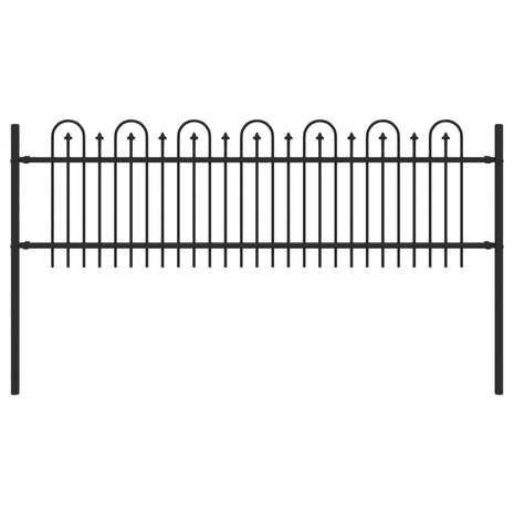 Spijlenhekwerk Zwart 200 x 130 cm Gepoedercoat staal 2